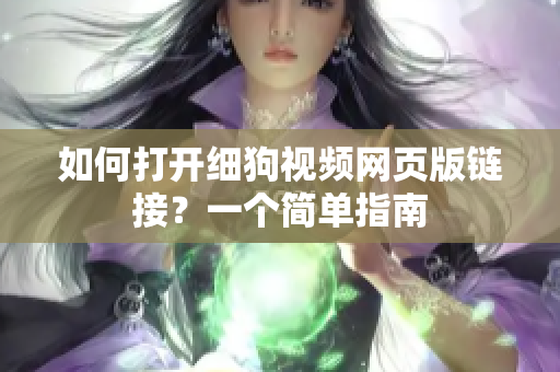 如何打开细狗视频网页版链接？一个简单指南